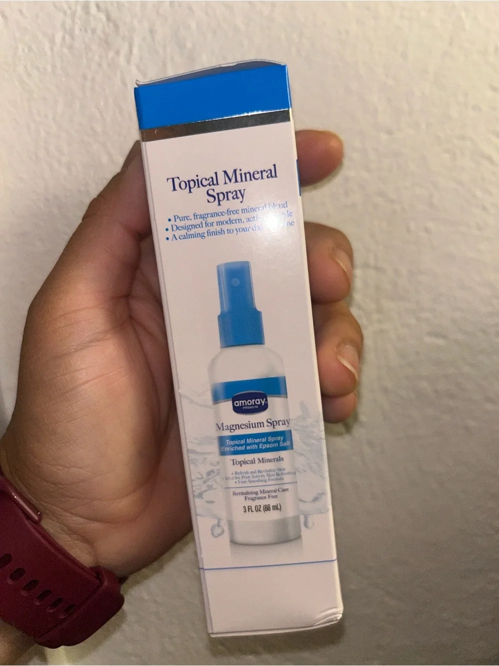 Amoray Magnesium Spray Topical Mineral Spray - White & Blue